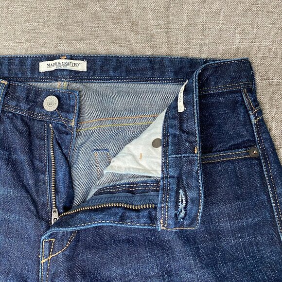 Levi's Made Crafted Tack Slim Denim Jeans Men's 29 Low Rise Blue Shyler Cut USA - Picture 4 of 16